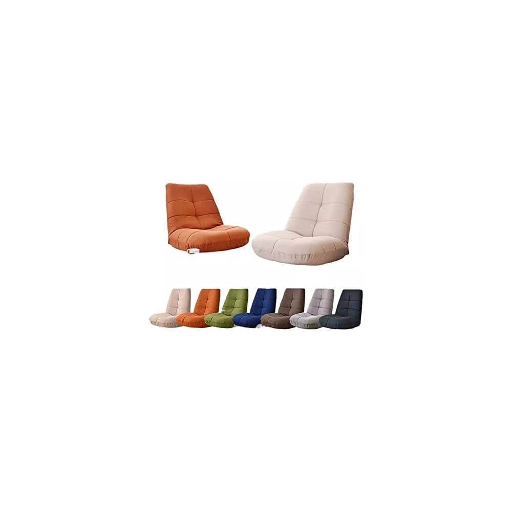 Adjustable Japanese Floor Leisure Chair Upholstery Living Room Furniture Relax Occasional Chair (Blue 65x67x65cm)