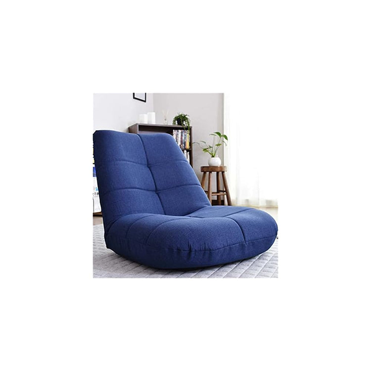 Adjustable Japanese Floor Leisure Chair Upholstery Living Room Furniture Relax Occasional Chair (Blue 65x67x65cm)