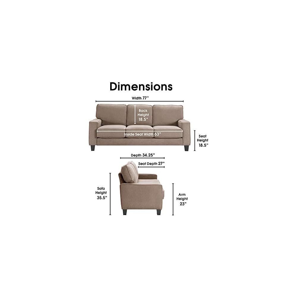 Serta Palisades Storage Sofa, 78", Tan