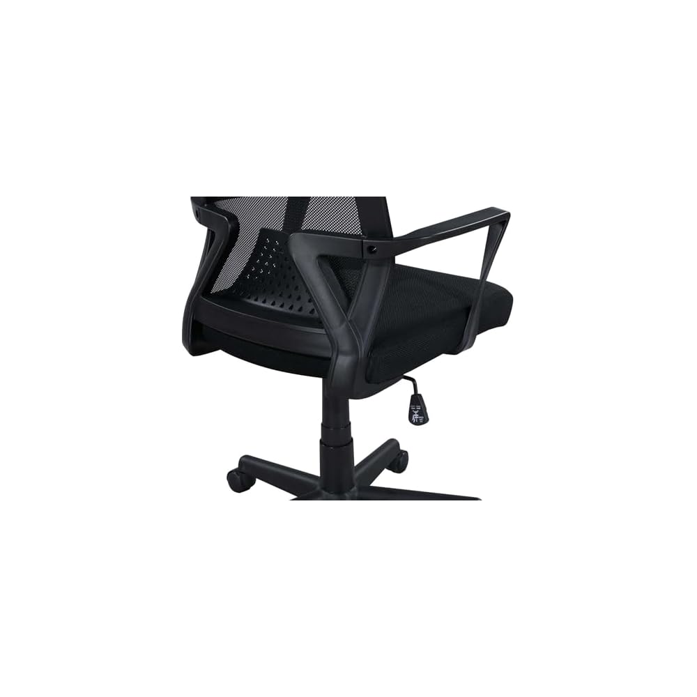 Breathable Ergonomic Mesh Office Chair, Mid-Back Desk Chair with Adjustable Lumbar Support, Headrest and Flip-Up Arms, Optimal Comfort for Long Hours Sitting, Home Office Workspace