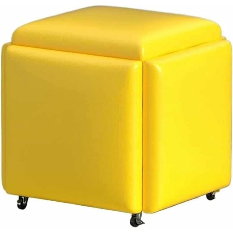 Cube Chair, 5 in 1 Seating Cube, Stackable Sofa Chair Stool, Nesting Ottoman Stool Movable Footstool, Dressing Chair for Living Room Bedroom