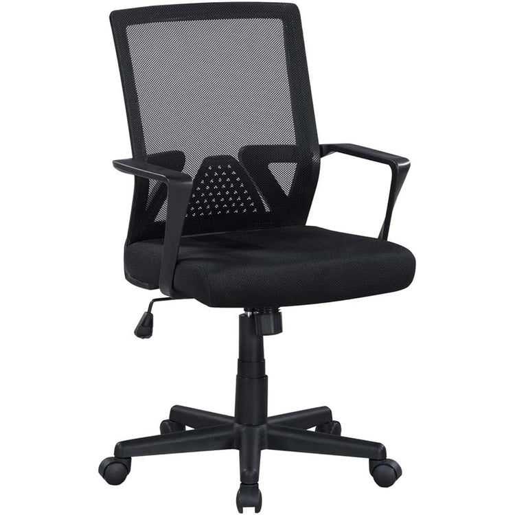 Breathable Ergonomic Mesh Office Chair, Mid-Back Desk Chair with Adjustable Lumbar Support, Headrest and Flip-Up Arms, Optimal Comfort for Long Hours Sitting, Home Office Workspace